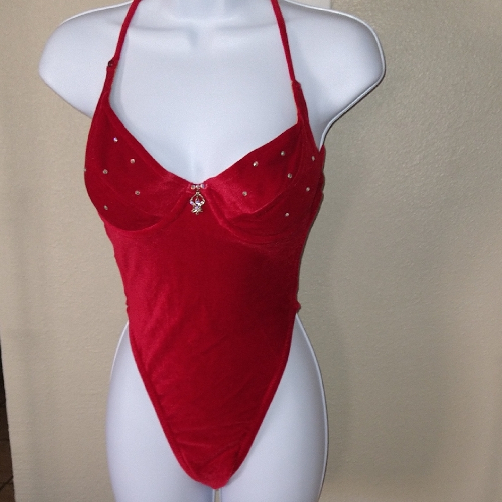 NWOT Elegant Red Velvet Competition Suit